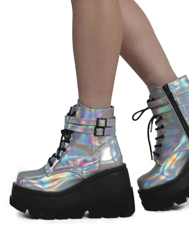 Demonia Holographic Dreams Booties sold by iHeartRaves
