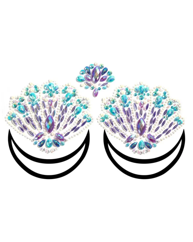 Lunautics Ocean's Opulence Seashell Pasties sold by iHeartRaves