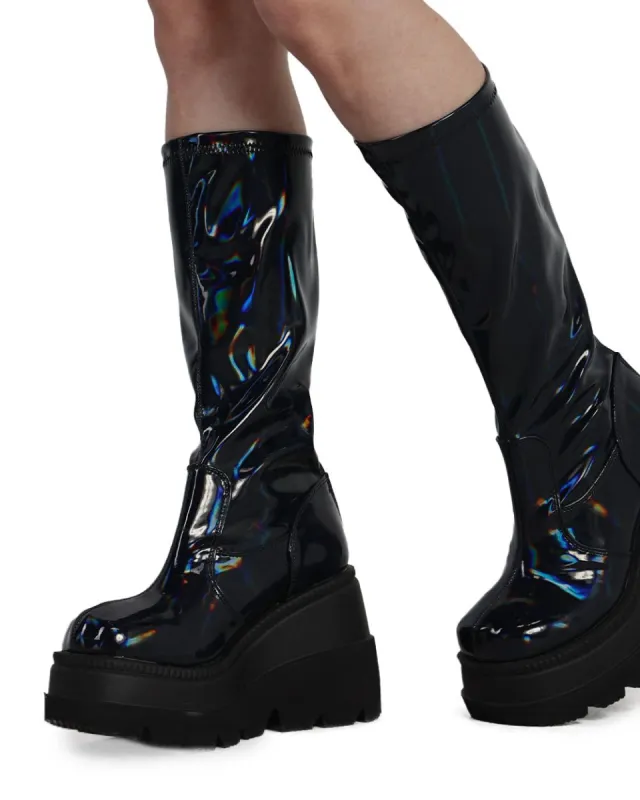 Demonia Do U See Me Now Holographic Boots sold by iHeartRaves