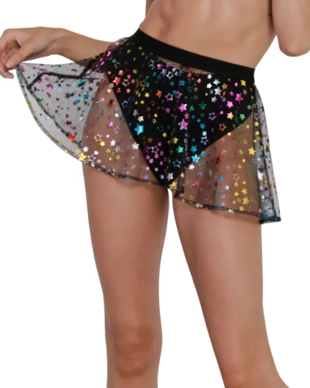 Star Bright Mesh Mini Skirt sold by iHeartRaves