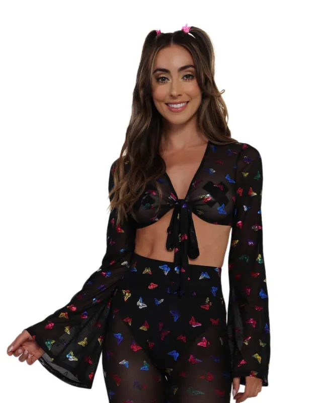 BB Ur So Fly Mesh Front Tie Top sold by iHeartRaves