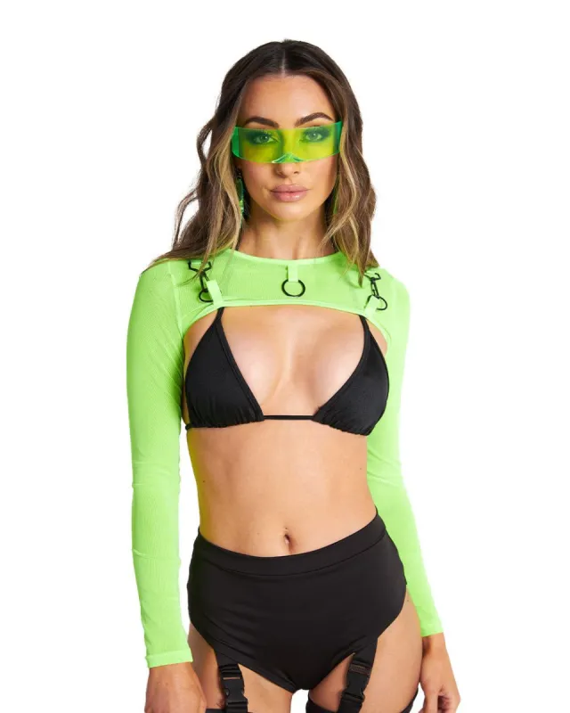 One More Round Mesh Ultra Crop Top sold by iHeartRaves