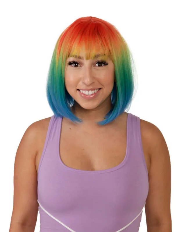Rave Kulture Kreations Rainbow Bob Wig sold by iHeartRaves