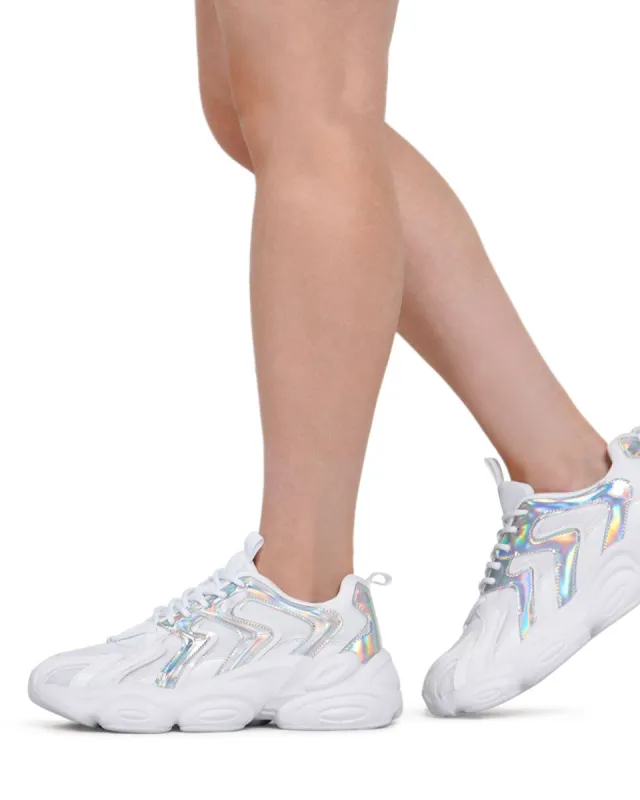 Shuffle Queen Holographic Dad Sneakers sold by iHeartRaves