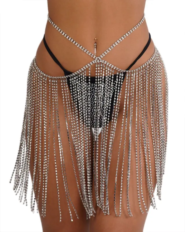 Festival Queen Rhinestone Chain Skirt sold by iHeartRaves
