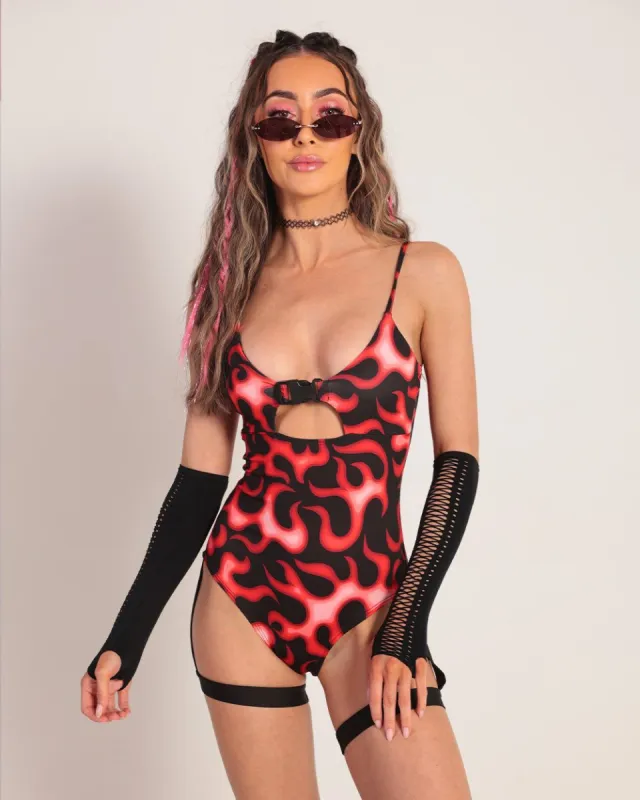 Flame Speed Clasp Bodysuit sold by iHeartRaves