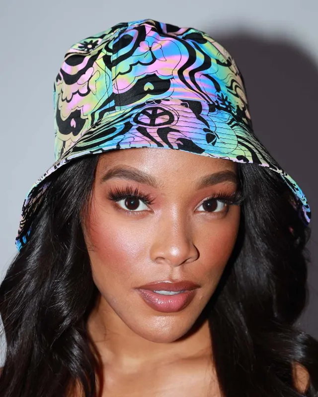 Be Balanced BB Rainbow Reflective Bucket Hat sold by iHeartRaves