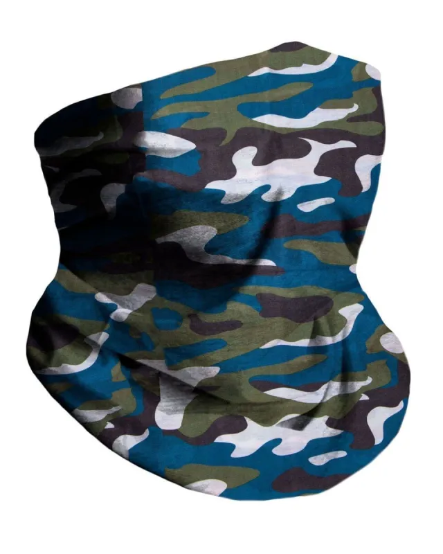 Blue Camo Seamless Mask Bandana sold by iHeartRaves