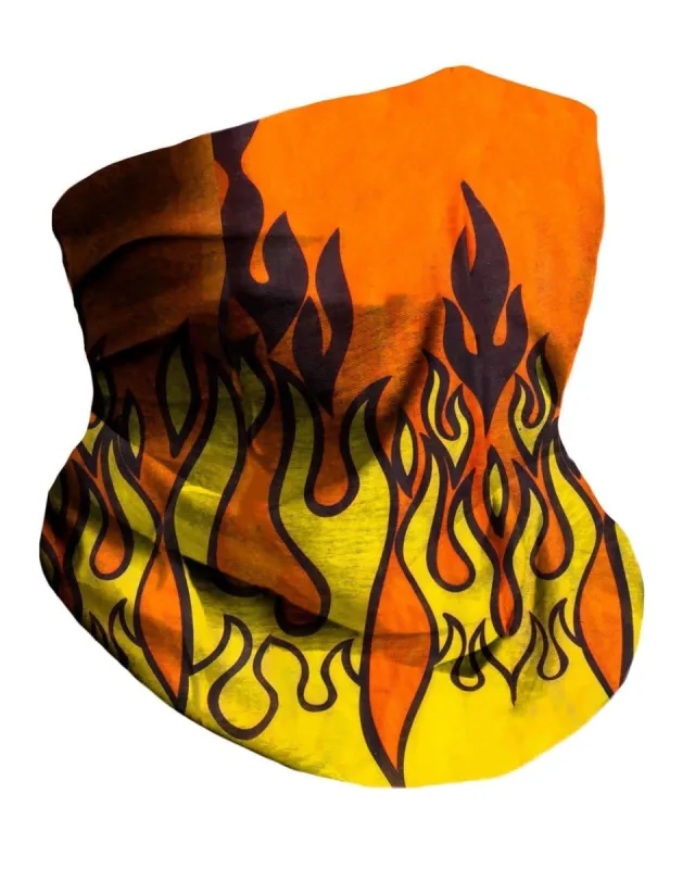 Orange Flame Seamless Mask Bandana sold by iHeartRaves