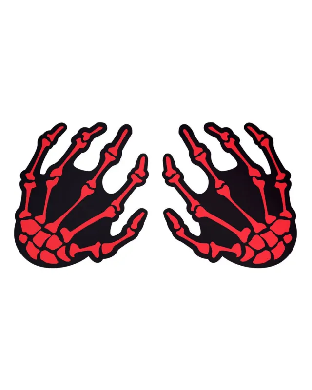 Pastease Bloody Skeletal Hands Nipple Pasties sold by iHeartRaves