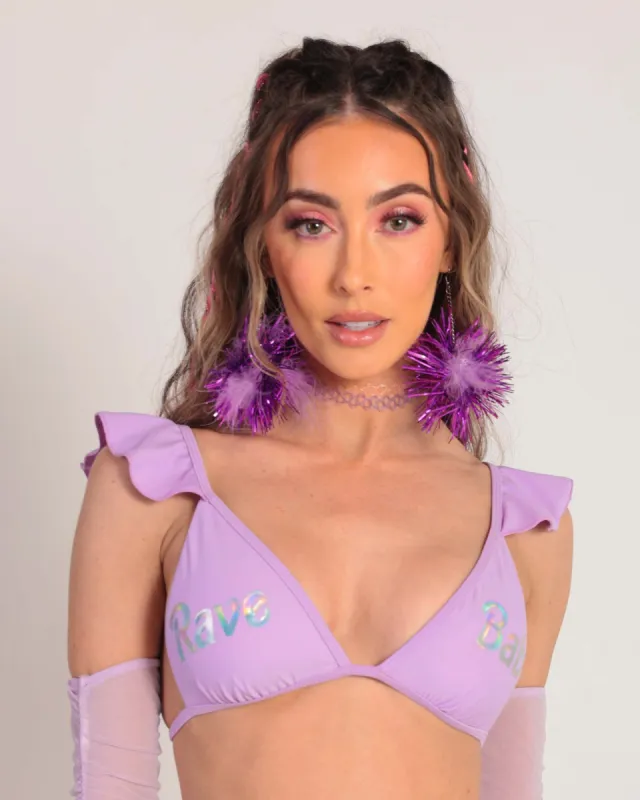 Recycled Fabric Rave Baby Ruffle Bikini Top sold by iHeartRaves