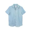 Sky Pure Linen Camp Shirt sold by Ike Behar