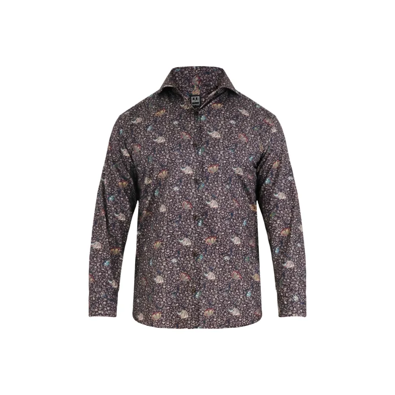 Brown Floral Sport Shirt sold by Ike Behar