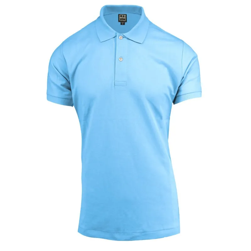 Sky Blue Short Sleeve Pique Polo sold by Ike Behar