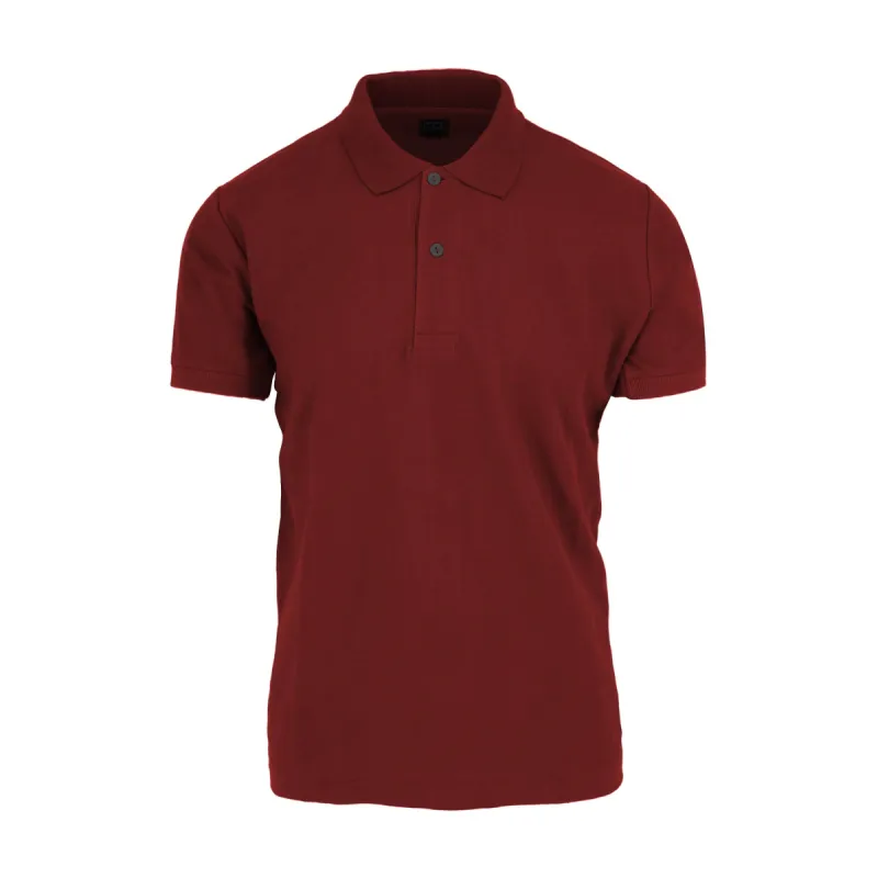 Burgandy Short Sleeve Pique Polo sold by Ike Behar