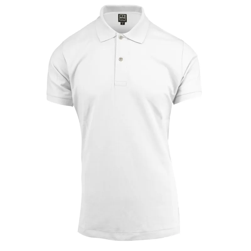 White Short Sleeve Pique Polo sold by Ike Behar
