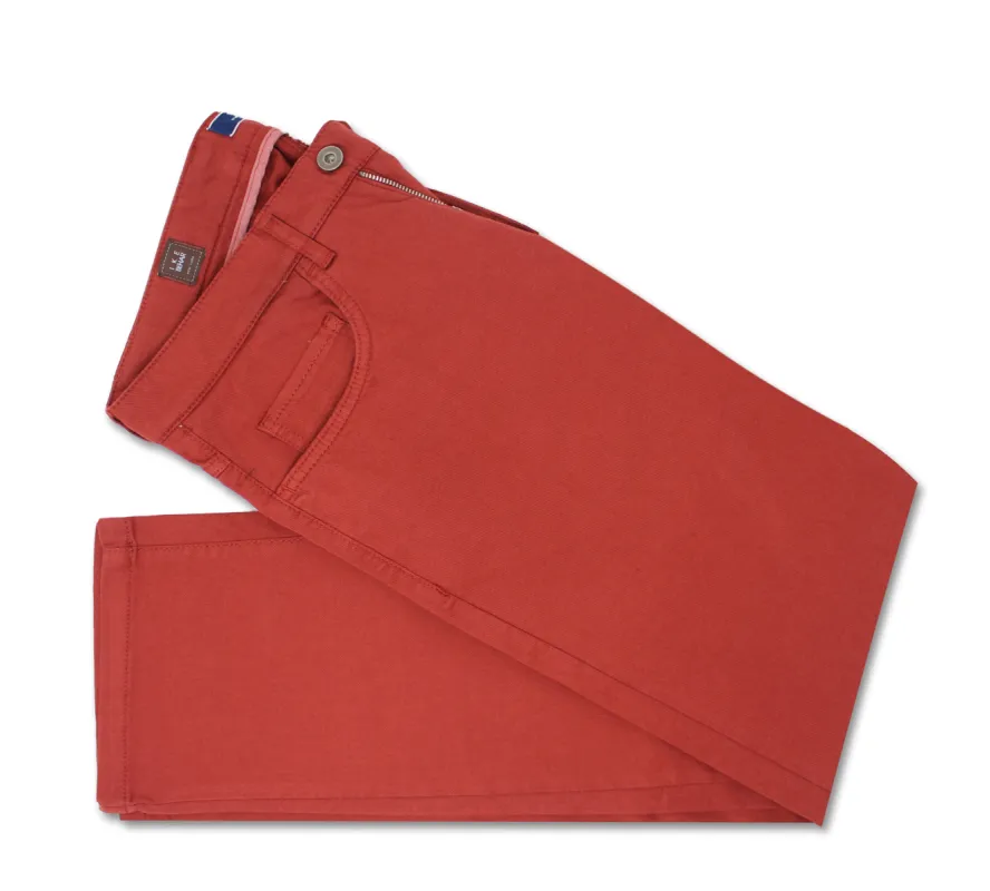 Brick Techno-Stretch Pique 5 Pocket Pants sold by Ike Behar