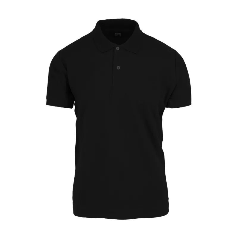 Black Short Sleeve Pique Polo sold by Ike Behar