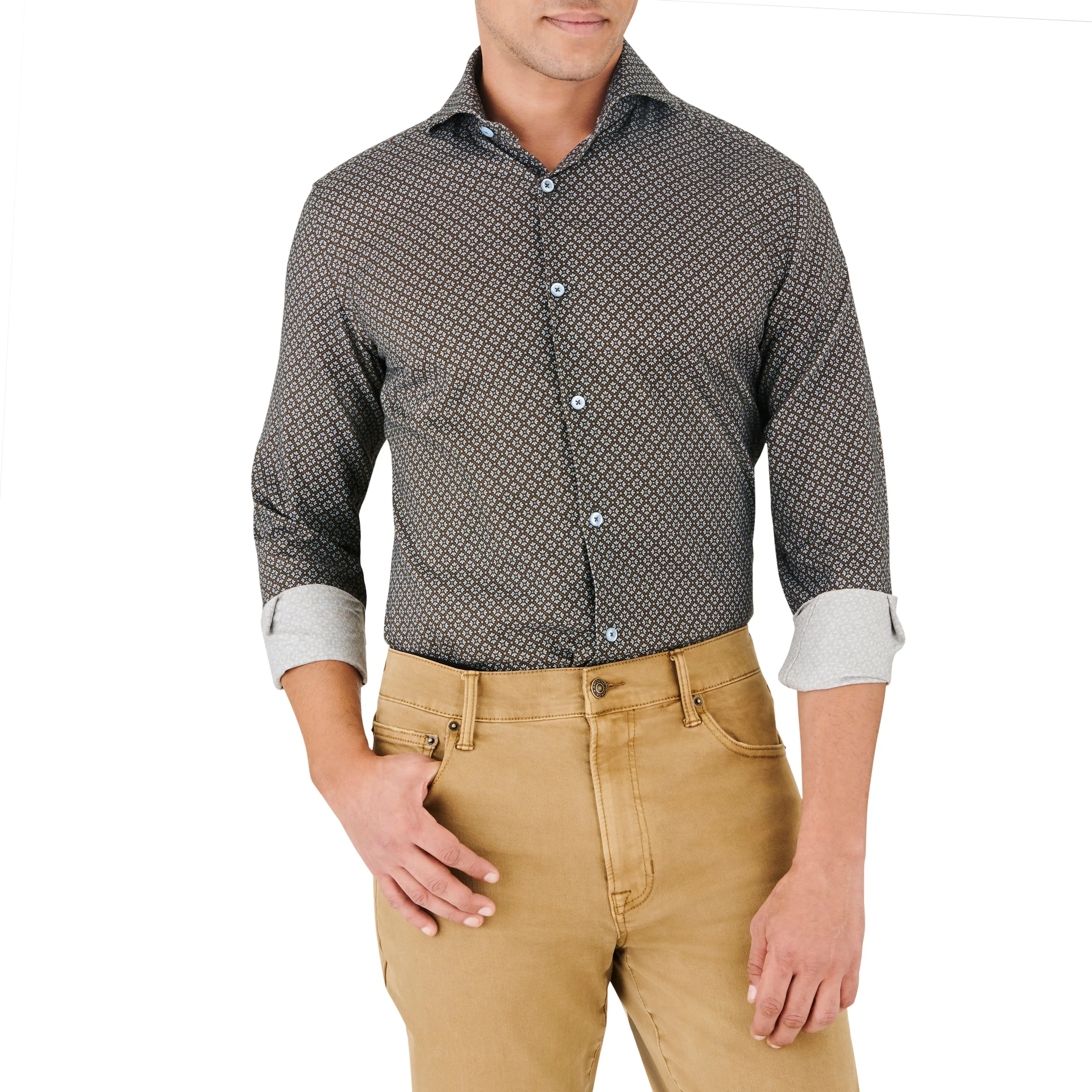 Blue Snowflake Sport Shirt sold by Ike Behar product image thumbnail 4