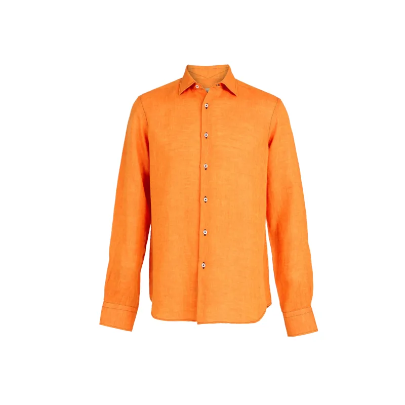 Havana '32 Burnt Orange Linen Sport Shirt sold by Ike Behar
