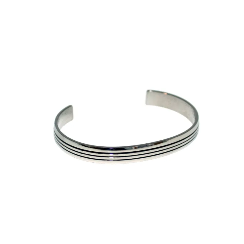 Lined Silver Cuff Bracelet sold by Ike Behar