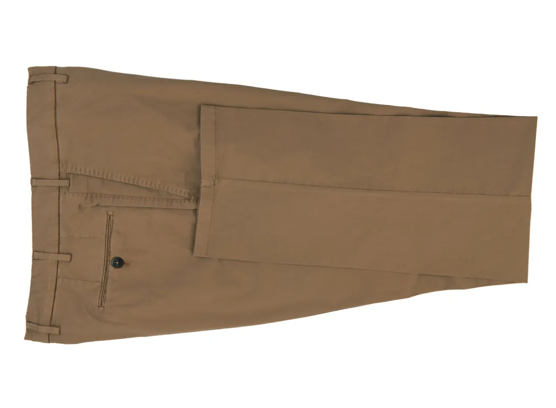 Taupe Stretch Cotton Pants sold by Ike Behar
