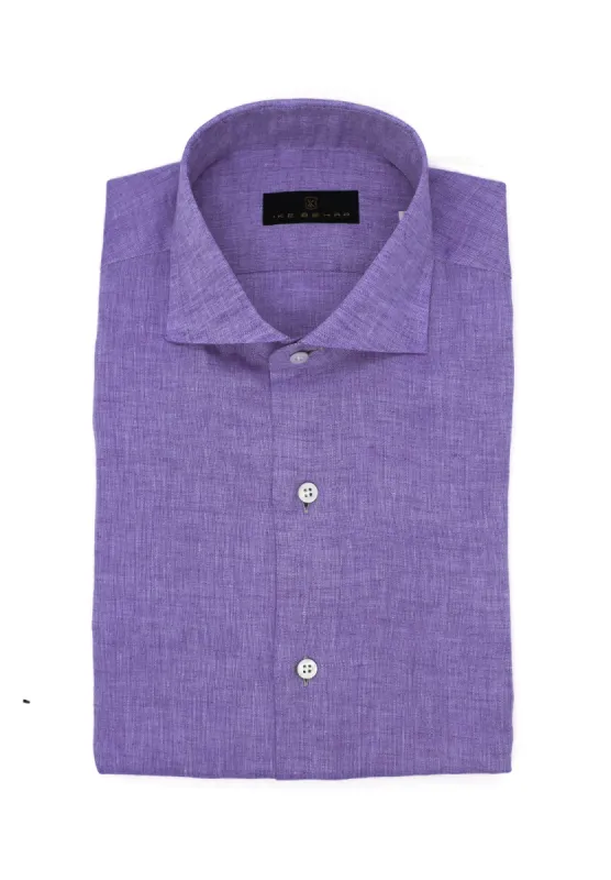 Plum Hand Finished Italian Linen Sport Shirt sold by Ike Behar