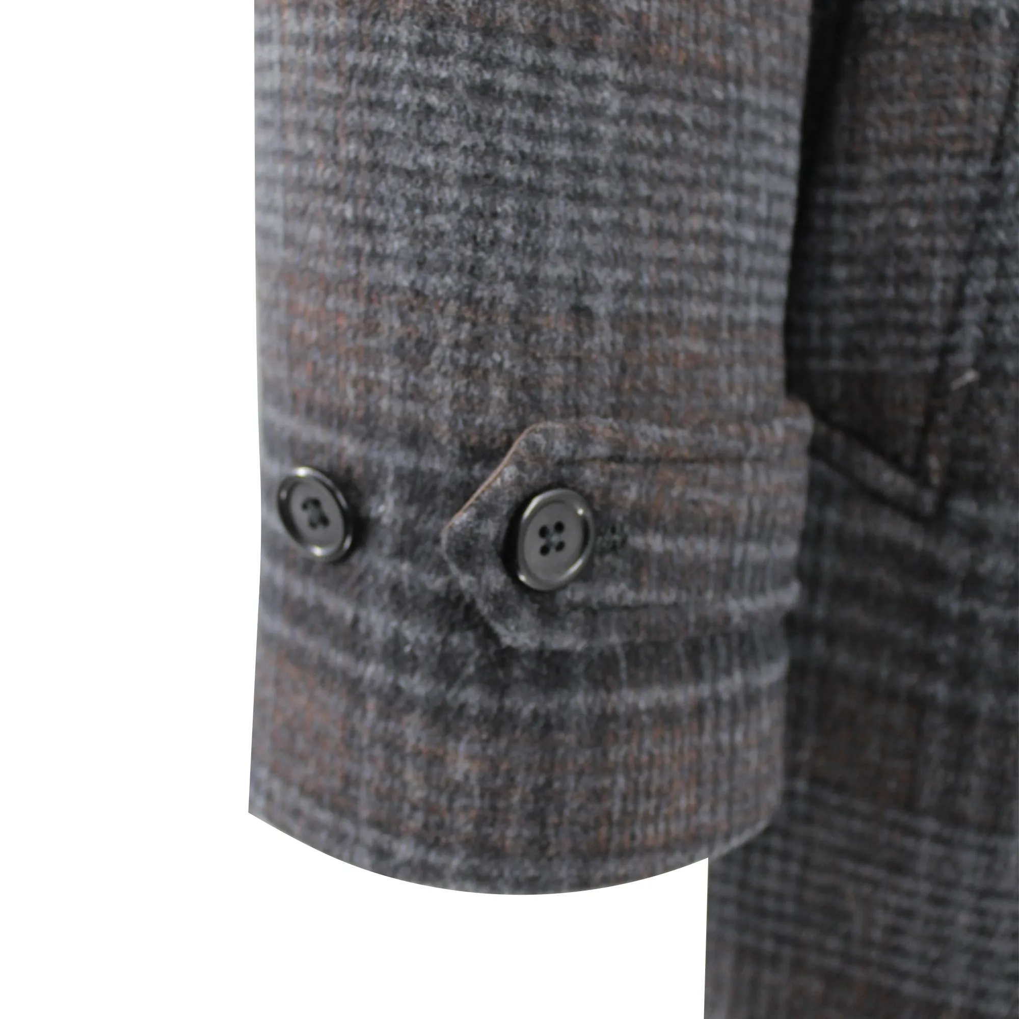 Charcoal Espresso Plaid Amity Overcoat sold by Ike Behar product image thumbnail 3