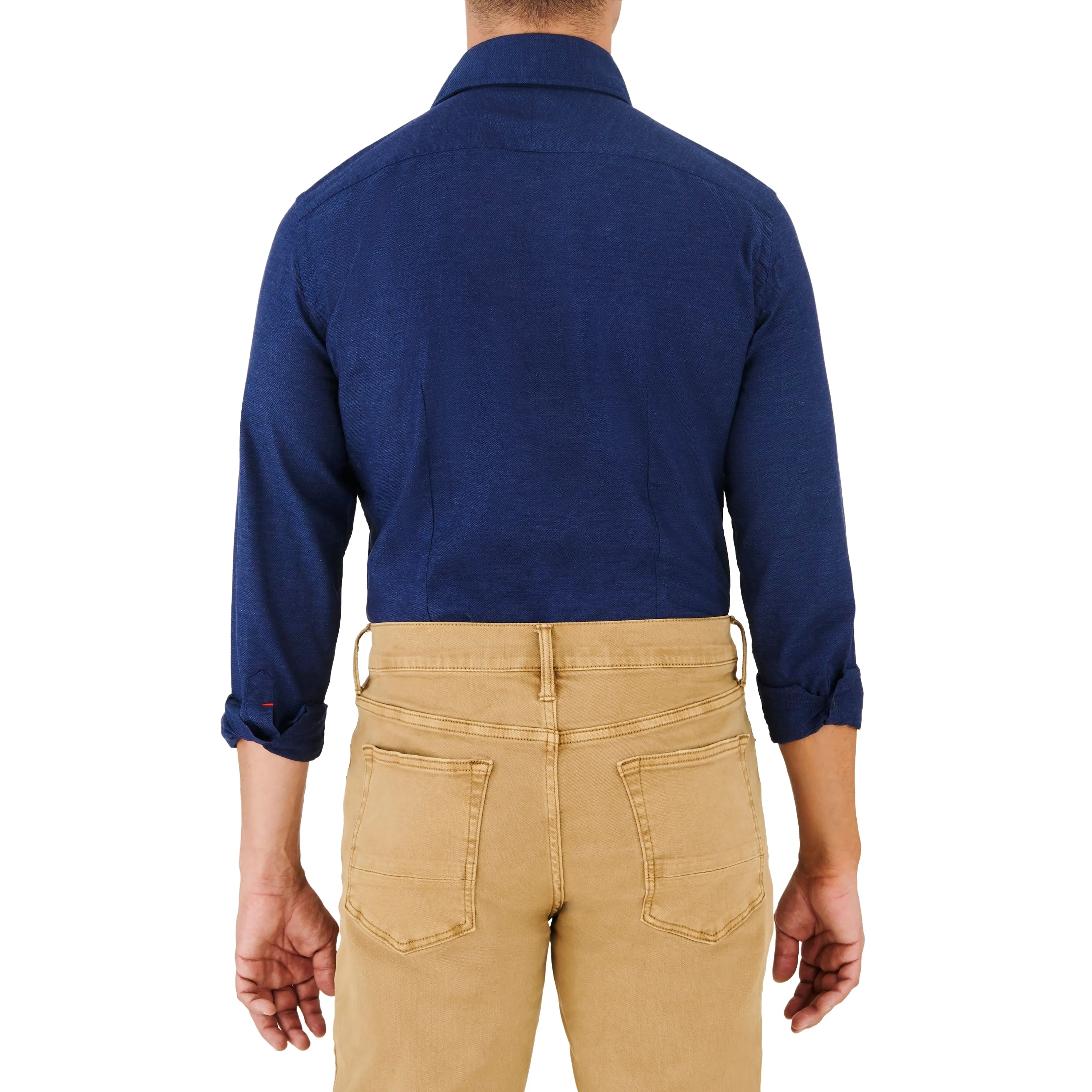 Woven Navy Solid Sport Shirt sold by Ike Behar product image thumbnail 2