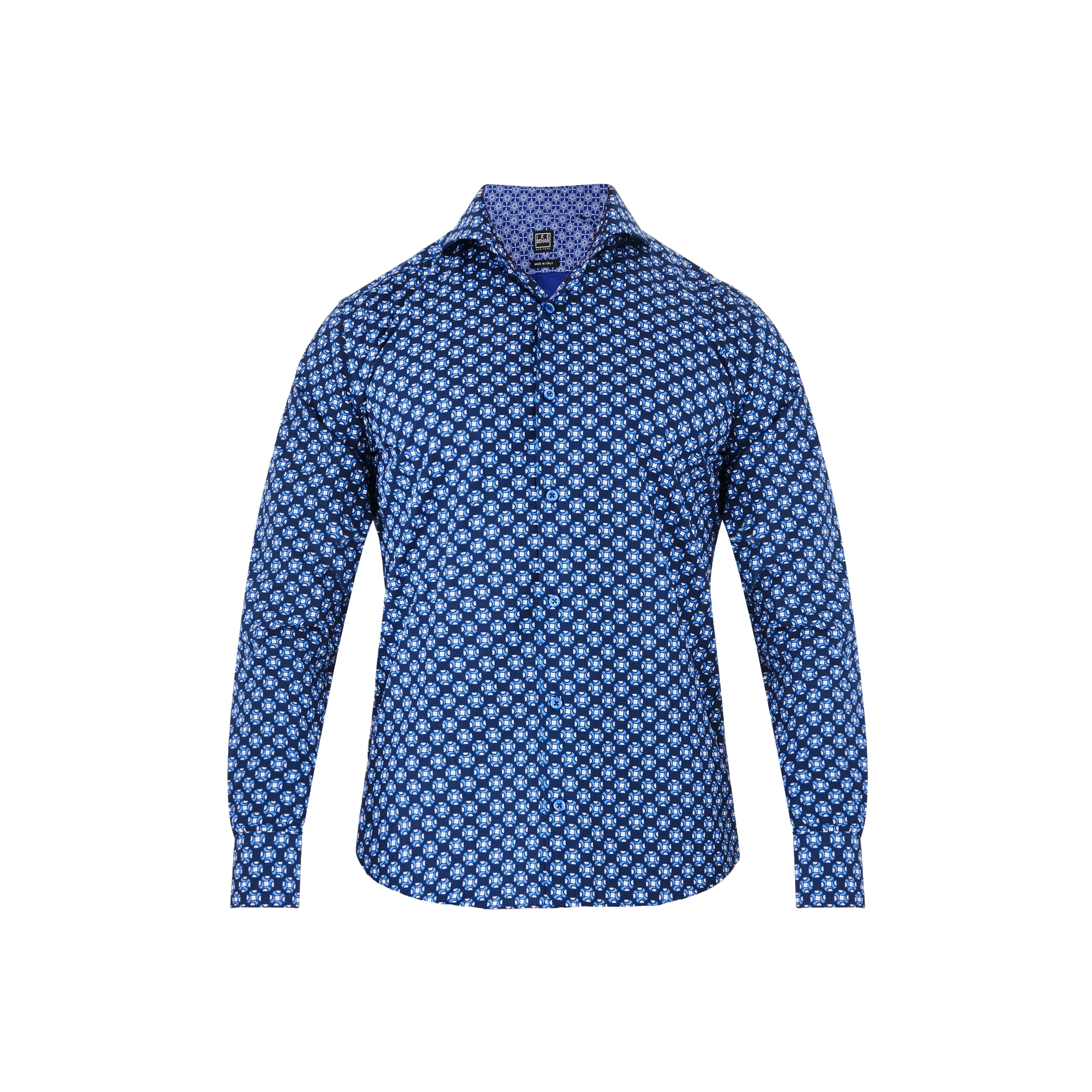 Navy Blue Abstract Sport Shirt sold by Ike Behar