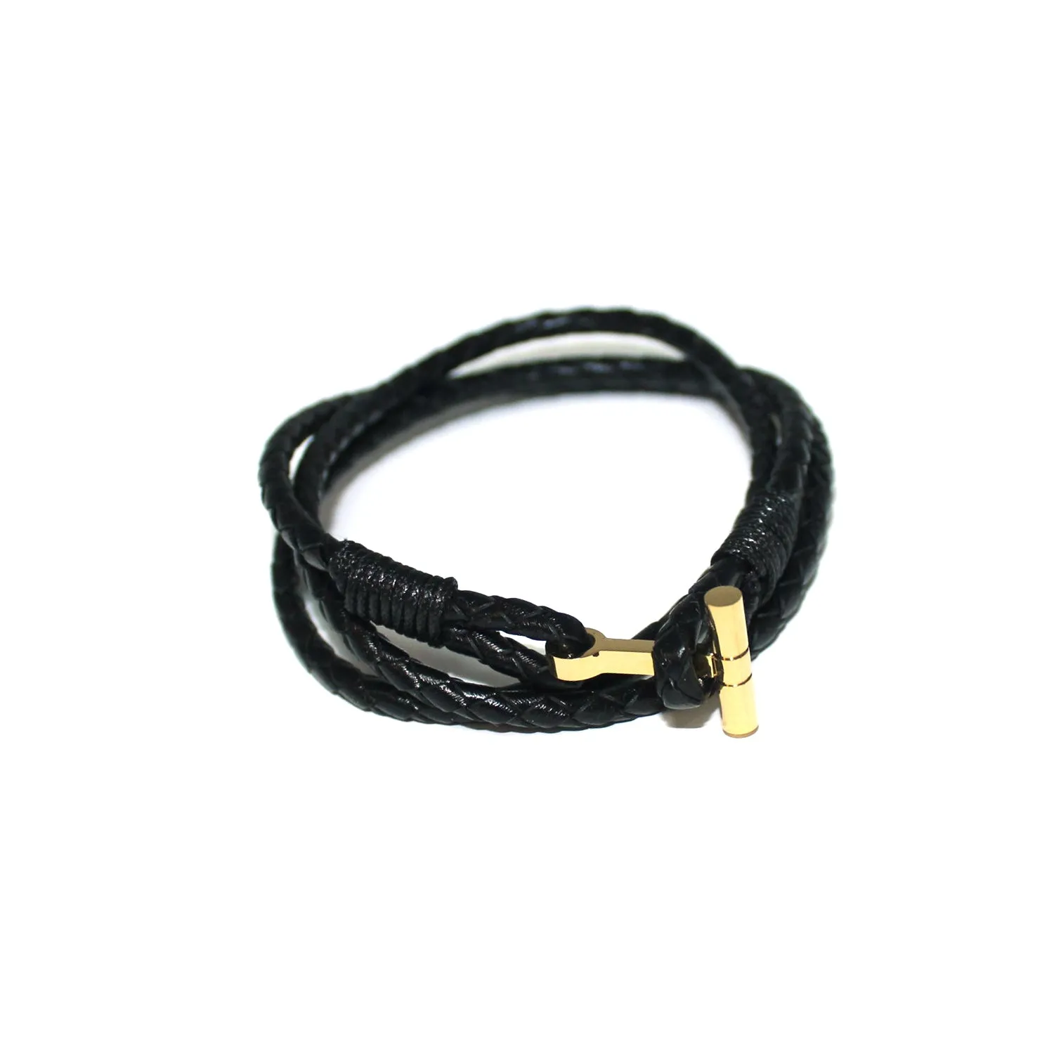 Black Rope & Gold Bracelet sold by Ike Behar