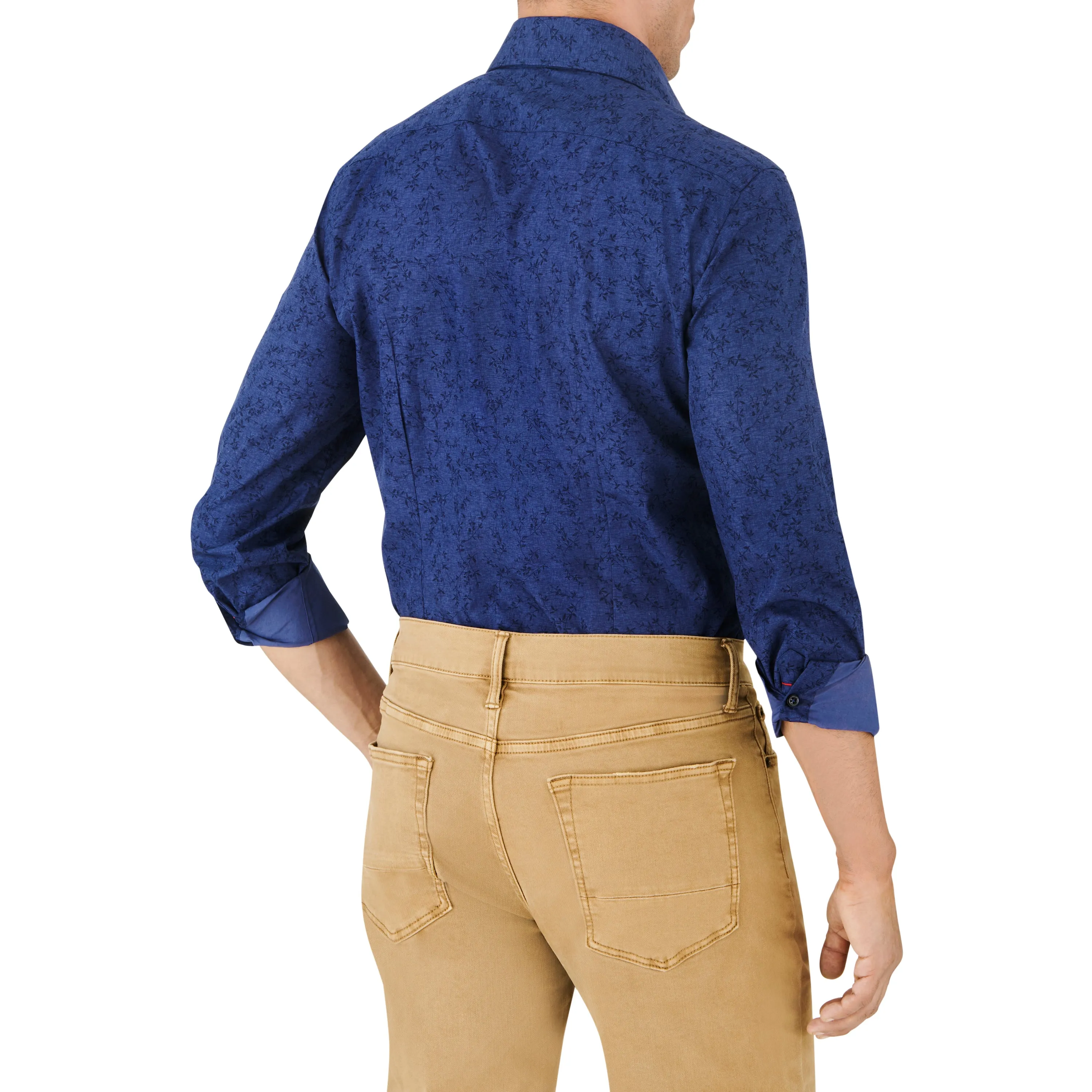 Navy Tonal Floral Sport Shirt sold by Ike Behar product image thumbnail 3