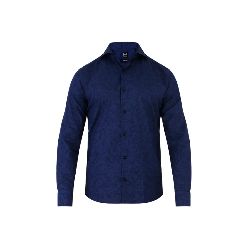 Navy Tonal Floral Sport Shirt sold by Ike Behar