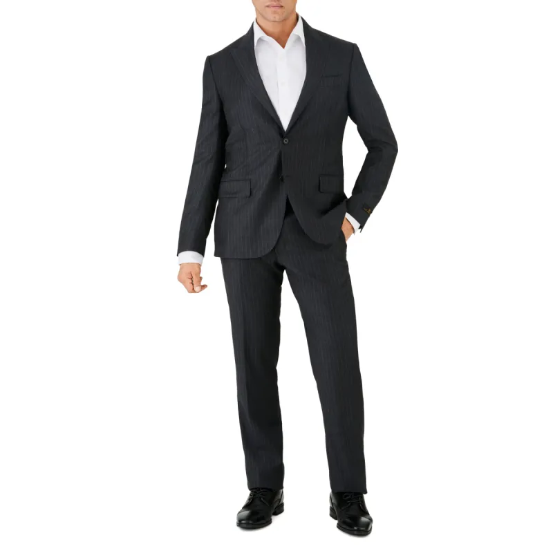 Deep Charcoal Pin Stripe Suit sold by Ike Behar
