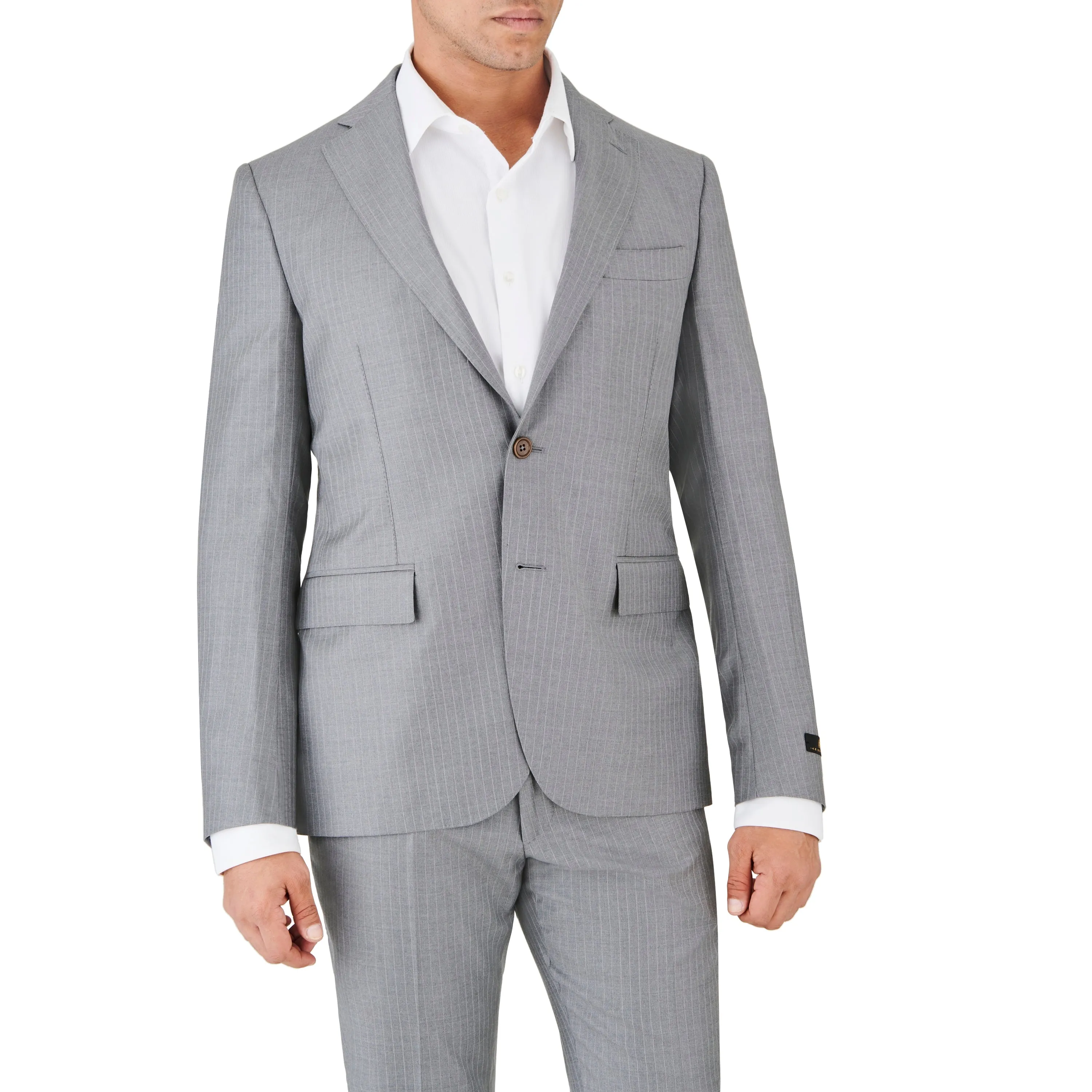 Light Grey Pin Stripe Suit sold by Ike Behar product image thumbnail 4