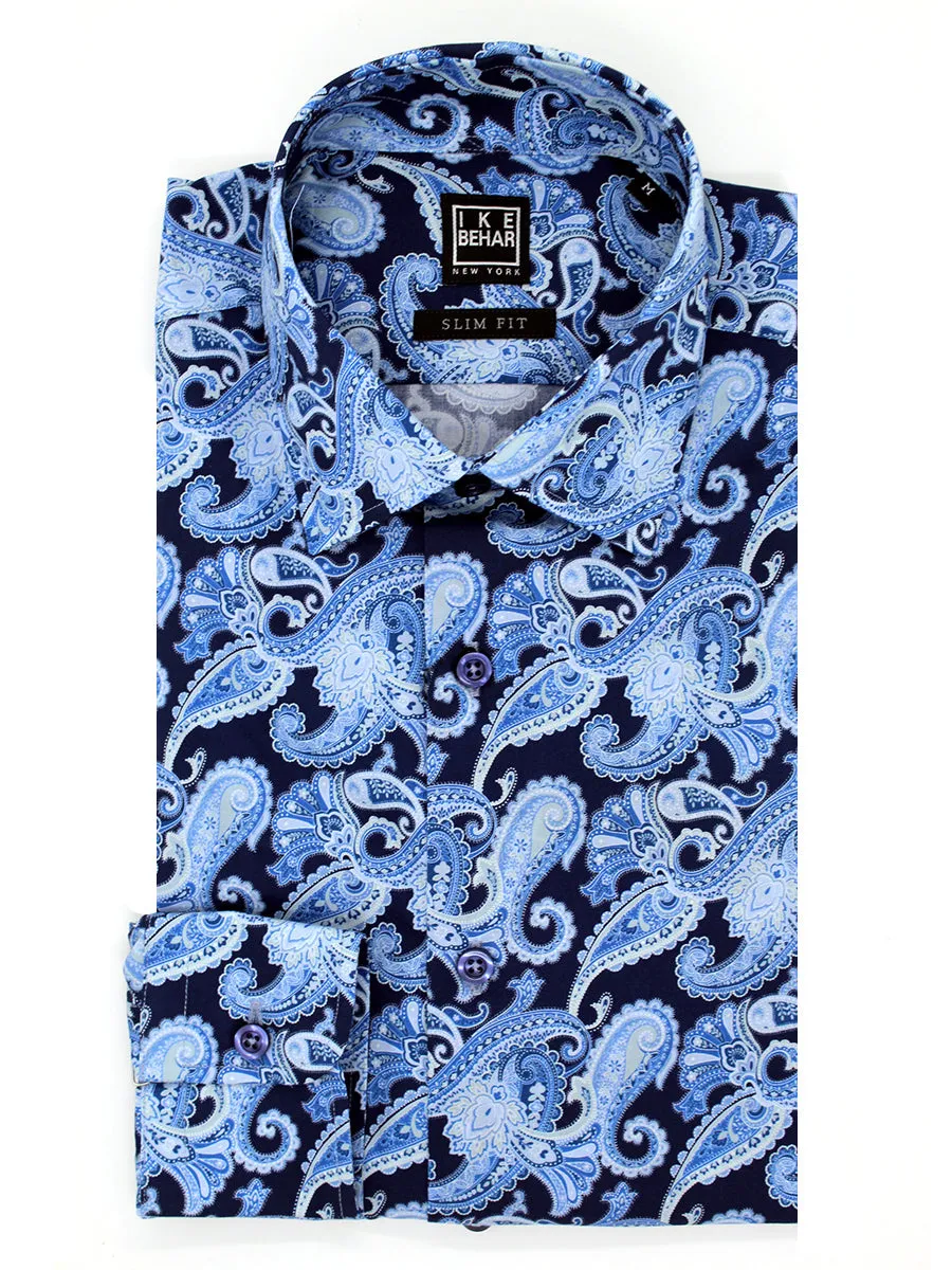 Blue Paisley Sport Shirt sold by Ike Behar