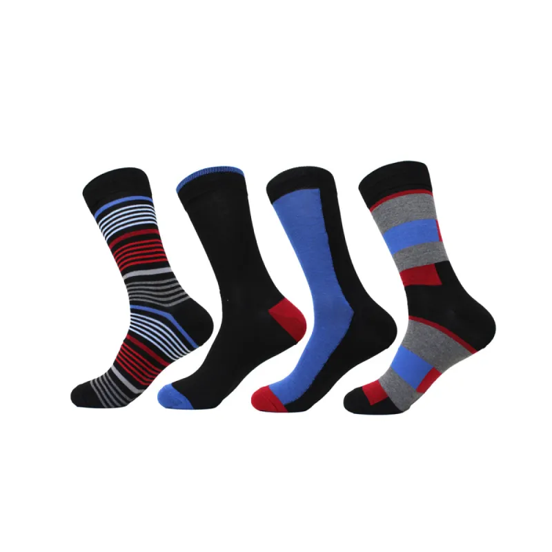 Black, Red, & Blue Patchwork Dress Sock Set sold by Ike Behar