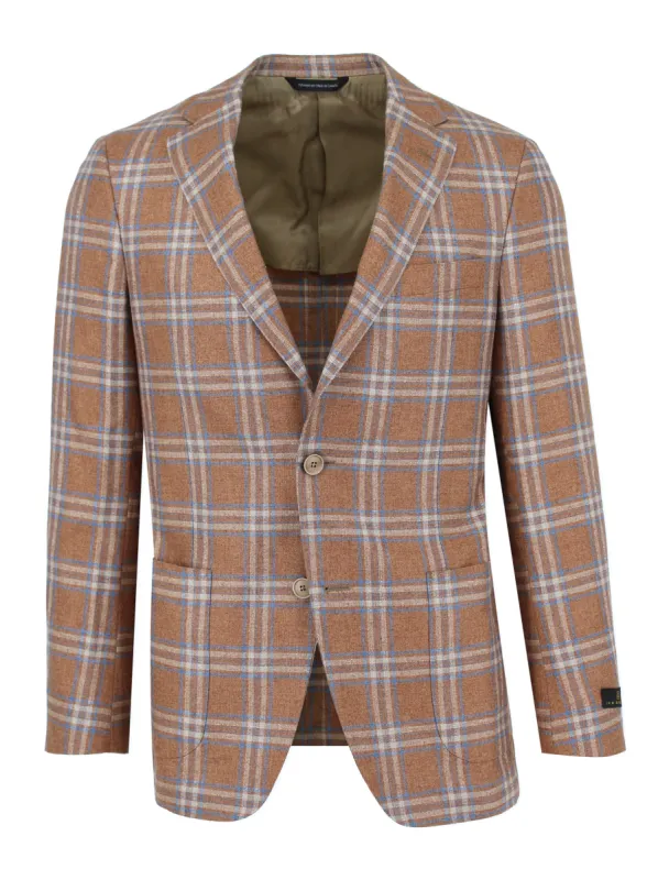 Silk & Cashmere Rust Window Pane Check Sport Coat sold by Ike Behar