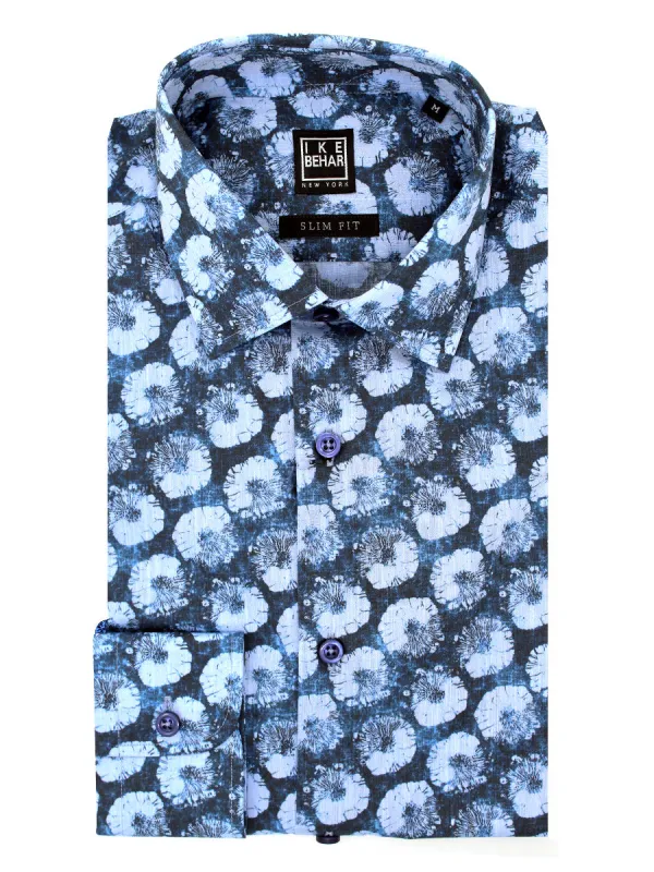 Graphic Floral Print Sport Shirt sold by Ike Behar