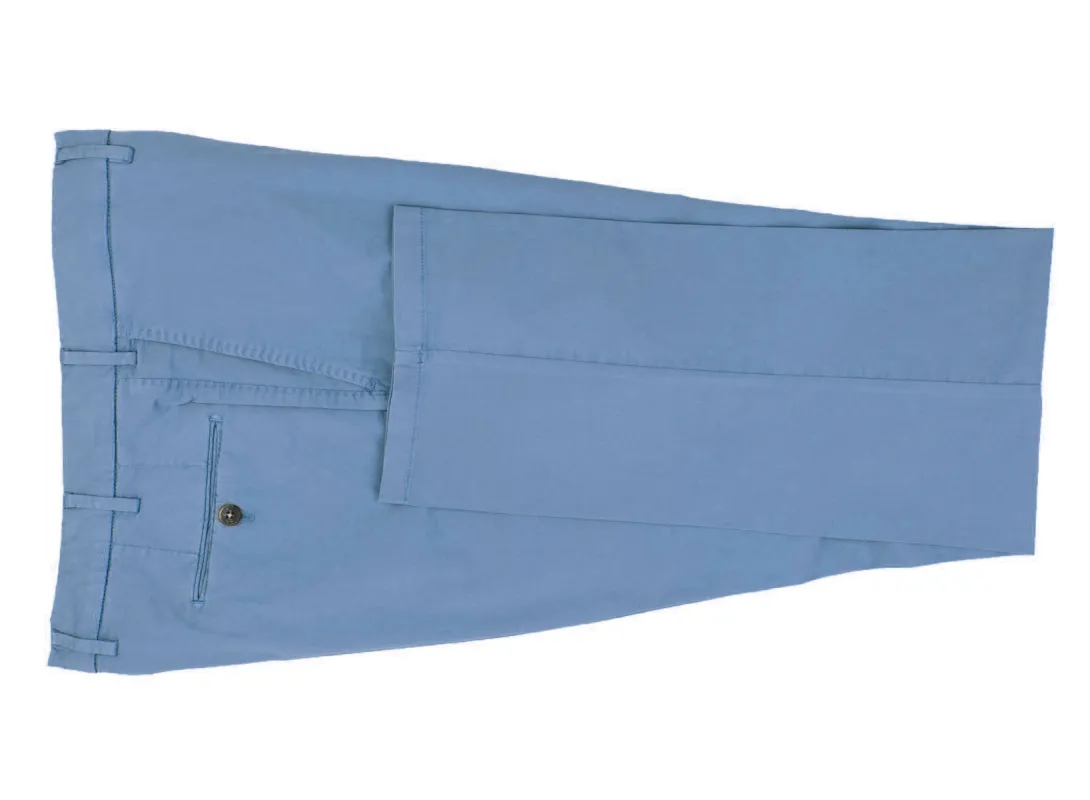 Surf Blue Stretch Cotton Pants sold by Ike Behar