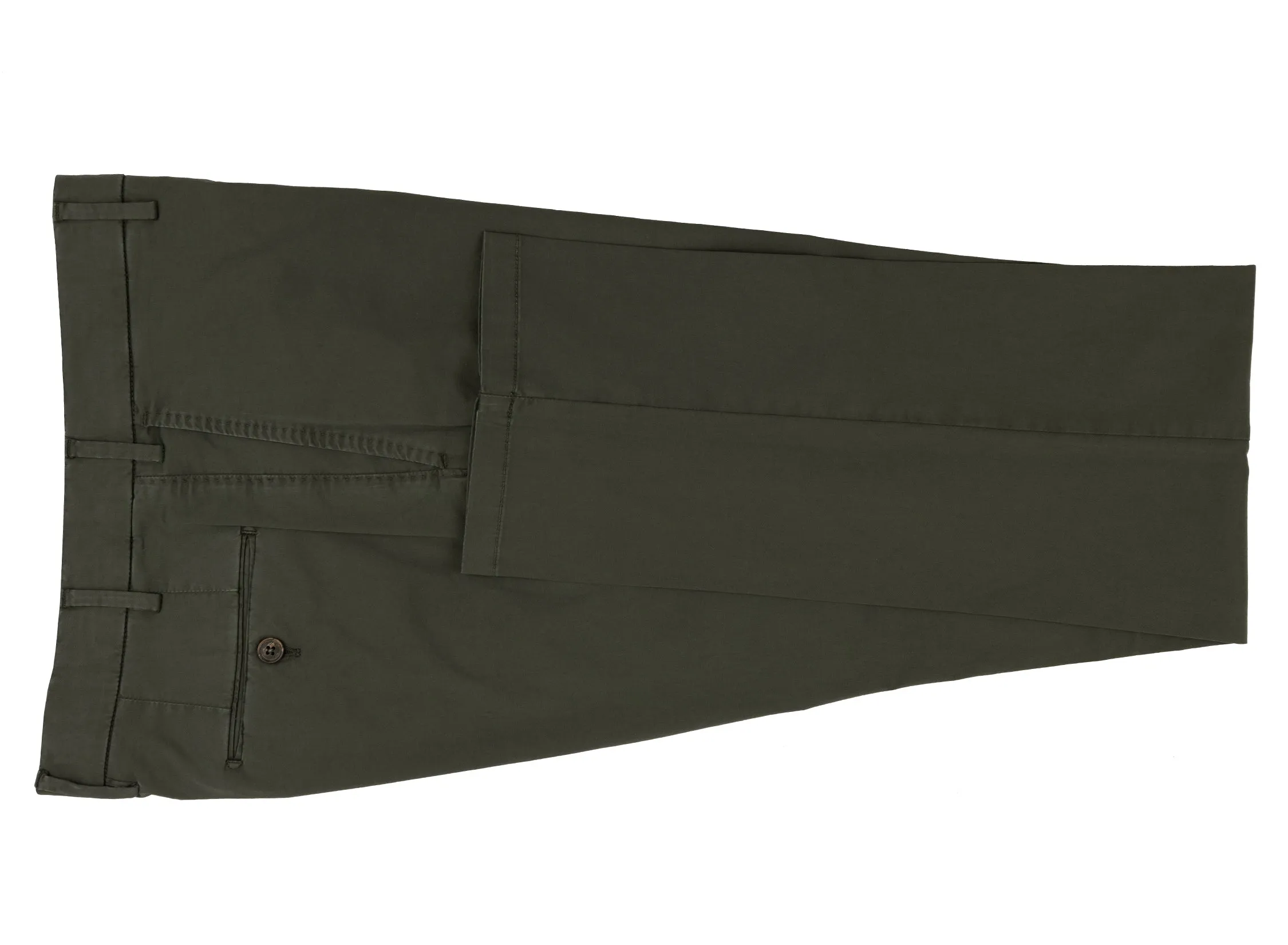 Olive Stretch Cotton Pants sold by Ike Behar