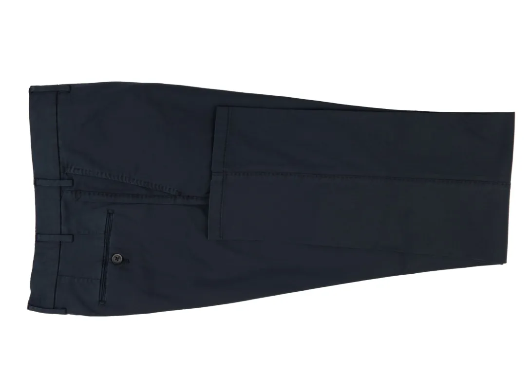 Navy Stretch Cotton Pants sold by Ike Behar
