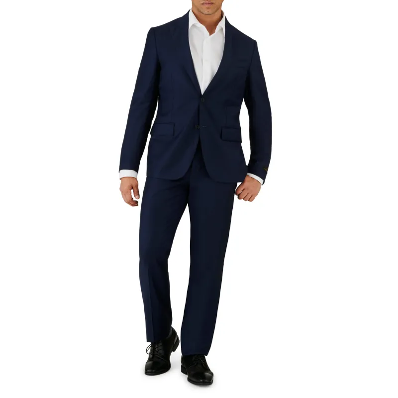 Navy Graph Check Suit sold by Ike Behar