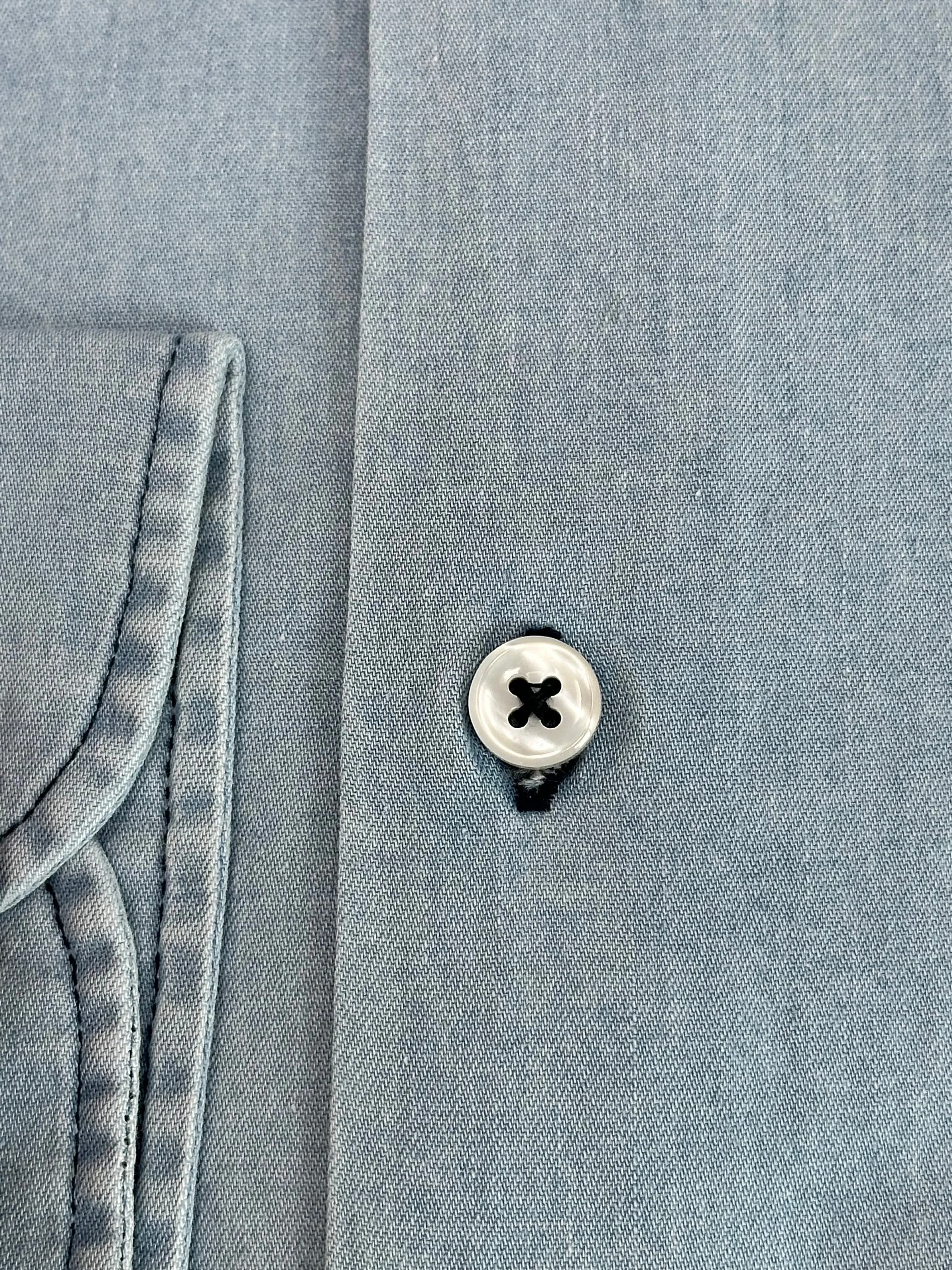 Light Wash Denim Shirt sold by Ike Behar product image thumbnail 3