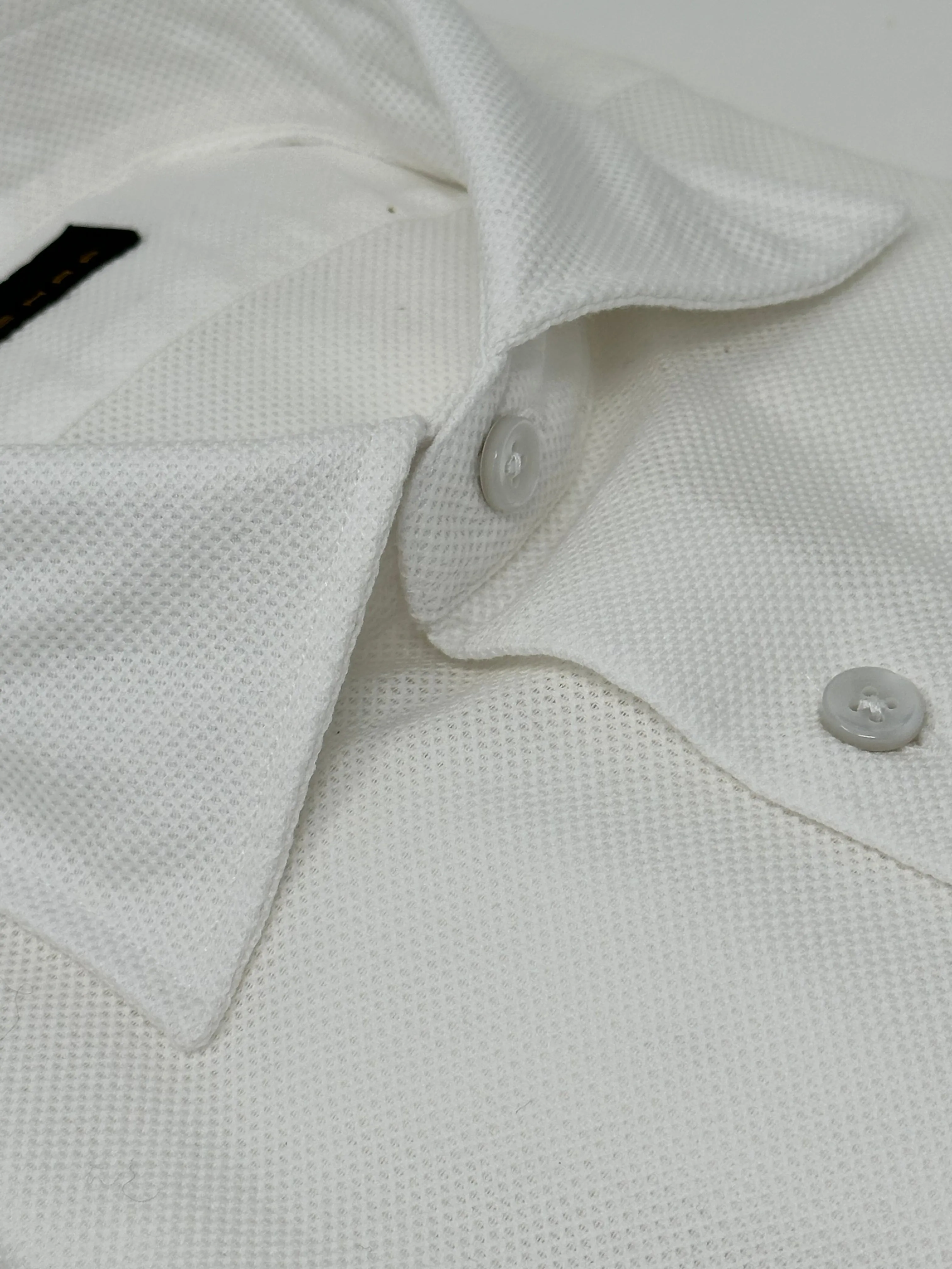 White Cotton Pique Shirt sold by Ike Behar product image thumbnail 3