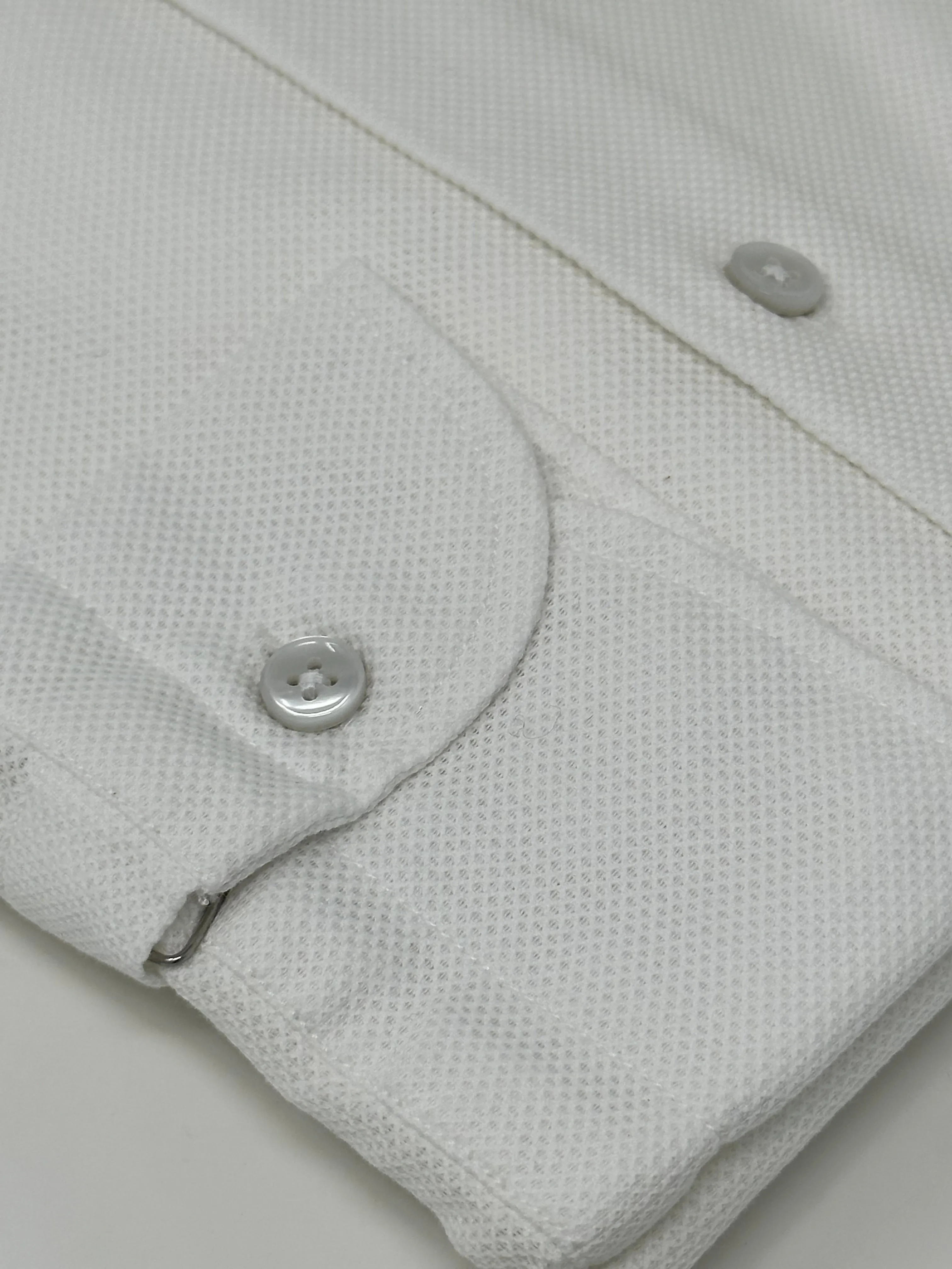 White Cotton Pique Shirt sold by Ike Behar product image thumbnail 4