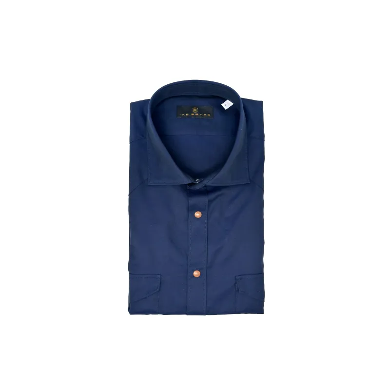 Dark Navy Two-Pocket Western Shirt sold by Ike Behar