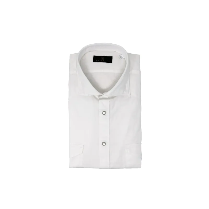 White Two-Pocket Western Shirt sold by Ike Behar