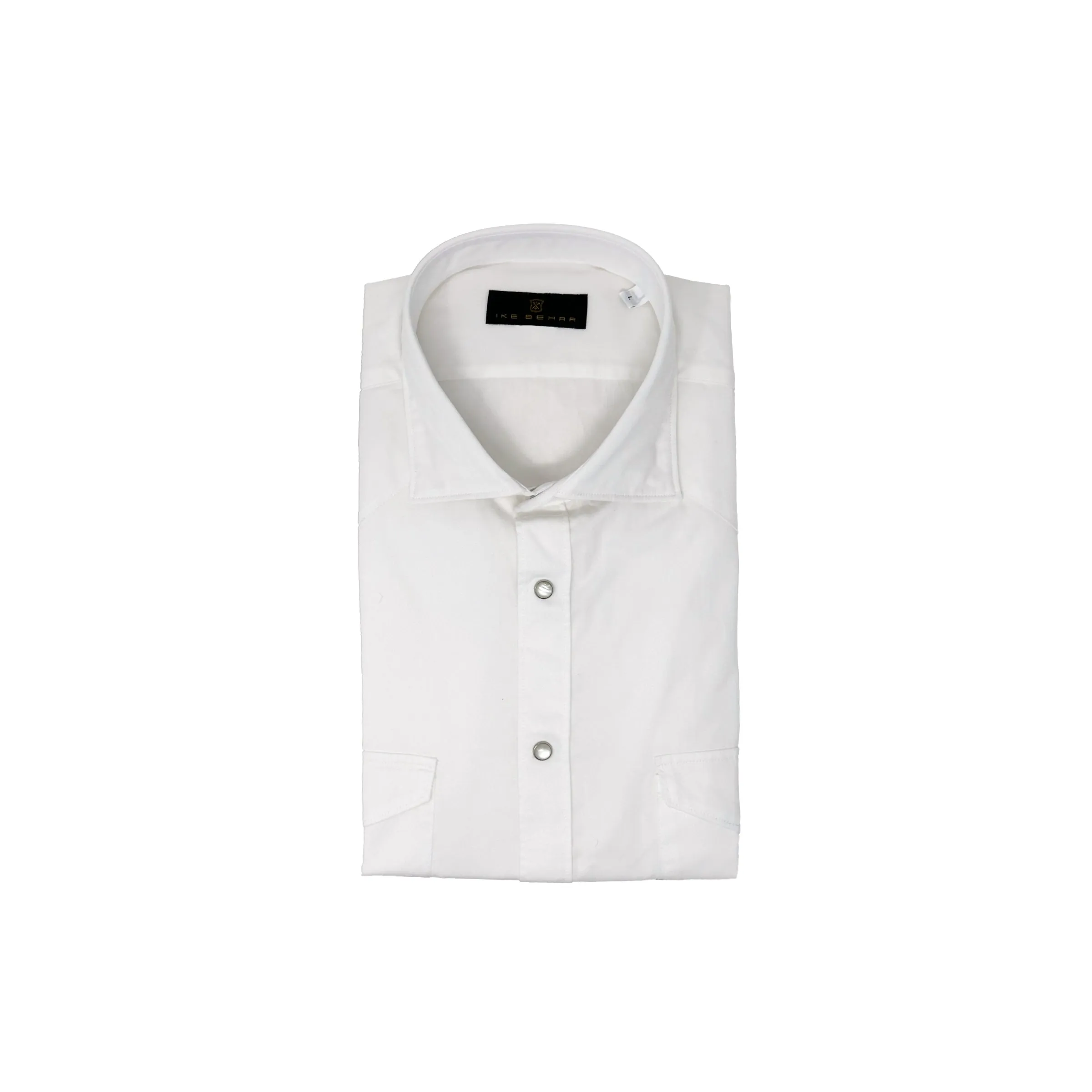White Two-Pocket Western Shirt sold by Ike Behar