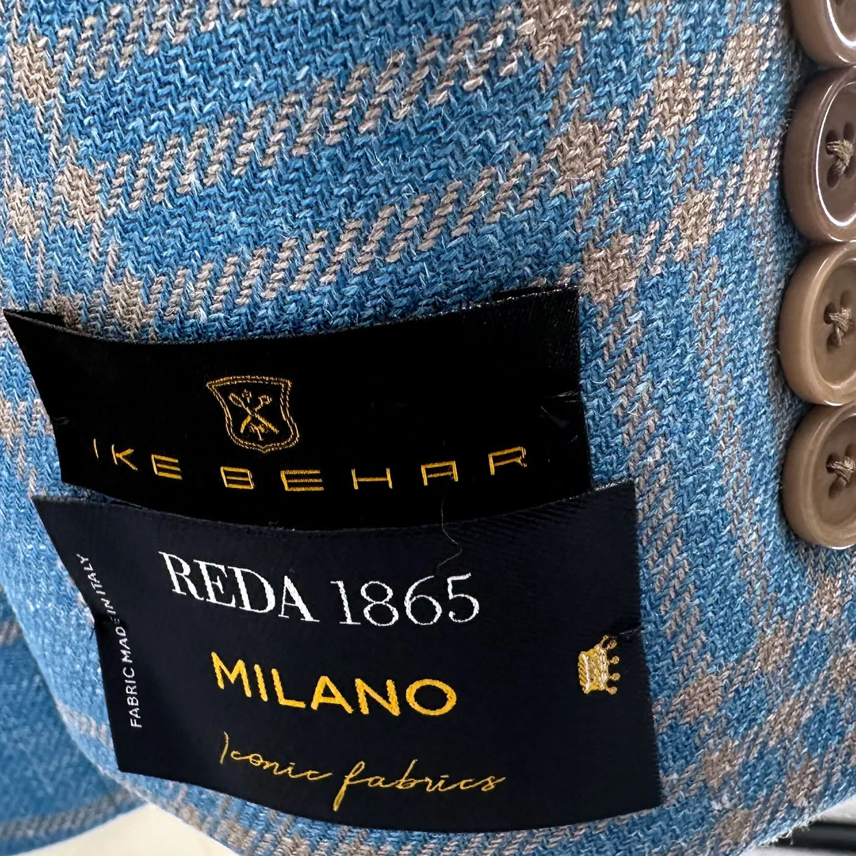 Teal and Beige Check Sport Coat sold by Ike Behar product image thumbnail 3